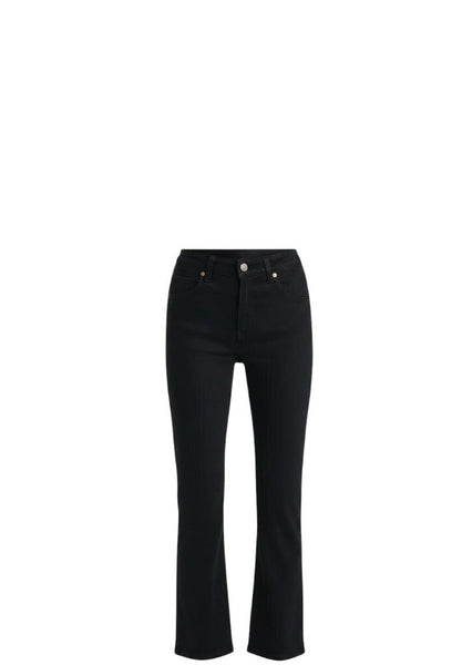 *Khaite Vivian Intentionally Distressed High-Rise Flared Leg Cropped Jeans, Size 27 (4)
