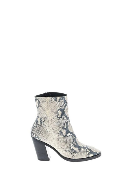 *NIB Stuart Weitzman Wynter Roccia Python Almond Toe Stacked Heel Ankle Boots, Size 9.5