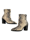 *NIB Stuart Weitzman Wynter Roccia Python Almond Toe Stacked Heel Ankle Boots, Size 9.5