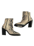 *NIB Stuart Weitzman Wynter Roccia Python Almond Toe Stacked Heel Ankle Boots, Size 9.5