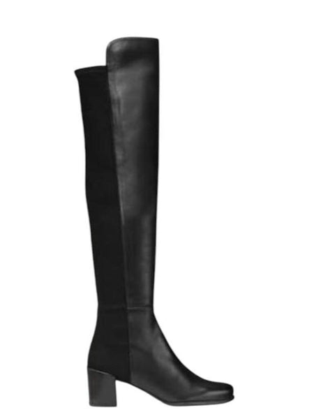 *NIB Stuart Weitzman Linsi Pointed Toe Stacked Heel Over-the-Knee Boots, Size 9.5