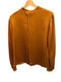 *Vince Silk Long Sleeve Asymmetric Tie Neck Top, Size S