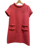 *Tuckernuck Tweed Jackie Boucle Cap Sleeve Braided High Neck Mini Shift Dress, Size S