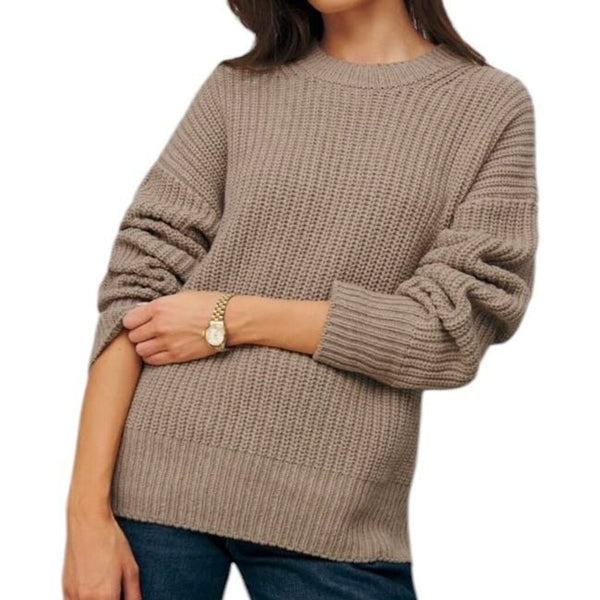 *Reformation Sam Cotton & Cashmere Chunky Knit Crew Neck Oversized Sweater, Size XS