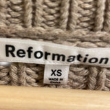 *Reformation Sam Cotton & Cashmere Chunky Knit Crew Neck Oversized Sweater, Size XS