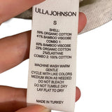 *NWT Ulla Johnson Hudson French Terry Long Puff Sleeve Button Neck Henley Sweatshirt, Size S