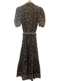 *Veronica Beard Eunice Cotton Paisley Elbow Sleeve Collared Button-Up Midi Dress, Size 4