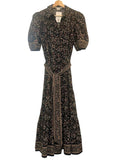 *Veronica Beard Eunice Cotton Paisley Elbow Sleeve Collared Button-Up Midi Dress, Size 4