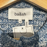 *ba&sh Guspa Cotton Blend Marled Knit Long Sleeve Round Neck Cardigan Lady Jacket, Size XS