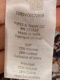 *Veronica Beard Leanna Cotton Blockprint Ladder Trim Sleeveless V-Neck Shift Mini Dress, Size S