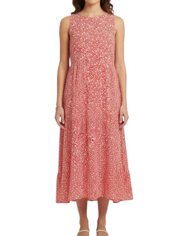 *Sezane Josie Daisy Floral Sleeveless Tie-Back Midi Dress, Size FR 36=US 4