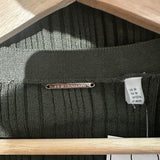 ^Elie Tahari Wool Blend Ribbed V Neck Turn Lock Buttons Cardigan Sweater, Size M