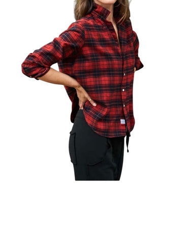 *Frank & Eileen Eileen Fit Cotton Flannel Plaid Long Sleeve Collared V-Neck Button-Up Shirt, Size M
