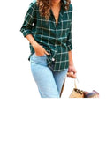 *Frank & Eileen Eileen Fit Cotton Flannel Plaid Long Sleeve Collared V-Neck Button-Up Shirt, Size M