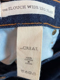 *NWT THE GREAT. The Slouch Dark Wash High-Rise Wide Leg Ankle Jeans, Size 25(0)