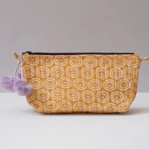 Graymarket Design Tangier Tangerine Block Print Makeup Pouch