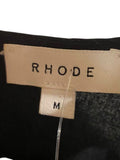 *Rhode Resort Ella Cotton Eyelet Dolman Long Sleeve Round Neck Braided Belt Full Mini Dress, Size M