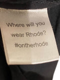 *Rhode Resort Ella Cotton Eyelet Dolman Long Sleeve Round Neck Braided Belt Full Mini Dress, Size M