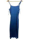 *Vince Pleated Satin Scoop Cami Tie Waist Midi Dress, Size XS