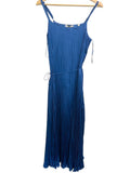*Vince Pleated Satin Scoop Cami Tie Waist Midi Dress, Size XS
