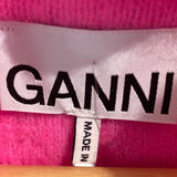 *Ganni Alpaca & Merino Pointelle Knit Sleeveless Ruffle Trim Keyhole Neck Top Sweater Vest, Size XS/S