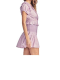 *LoveShackFancy Toto Floral Puff Sleeve Tie Split Neck Smocked Body Mini Dress, Size XS