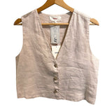 *NWT XiRENA Vida Linen Sleeveless V-Neck Button-Up Vest Top, Size M