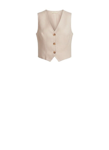*NWT XiRENA Vida Linen Sleeveless V-Neck Button-Up Vest Top, Size M