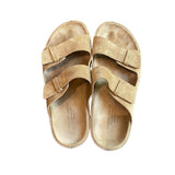 *Officine Creative Pelagie Leather Double Strap Molded Footbed Slip-On Slide Sandals, Size 38