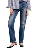 ^Nili Lotan Smith Denim High Rise Button Fly Straight Leg Jeans, Size 27(4)