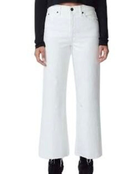 ^Slvrlake Grace Crop Denim High Rise Wide Leg Raw Hem Jeans, Size 27(4)