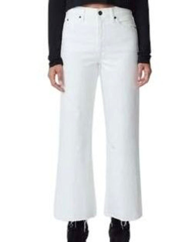 ^Slvrlake Grace Crop Denim High Rise Wide Leg Raw Hem Jeans, Size 27(4)