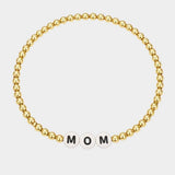Kylar Mack MOM 4mm 14K Gold-Filled Ball Bead Stretchy Bracelet