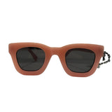 *Strata Roadcase Pink Acetate Smoke Polarized Lens Rectangular Sunglasses w/Case