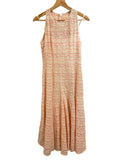 *NWT Akris Punto Cotton & Linen Tweed Organza Stripe Sleeveless Fit Flare Midi Dress w/Slip, Size 4