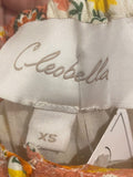 *Cleobella Zane Floral Tie Shoulder Cami Tassel Tie Belt Tiered Midi Dress, Size XS