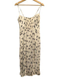 *Reformation Poise Floral Ruffle Trim Sweetheart Corset Cami Midi Dress, Size 8