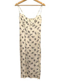 *Reformation Poise Floral Ruffle Trim Sweetheart Corset Cami Midi Dress, Size 8