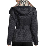 ^Burberry Brit Finsbridge Diamond Quilted Belted Removable Hood Trench Puffer Coat, Size P=XS