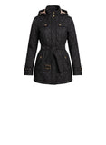 ^Burberry Brit Finsbridge Diamond Quilted Belted Removable Hood Trench Puffer Coat, Size P=XS
