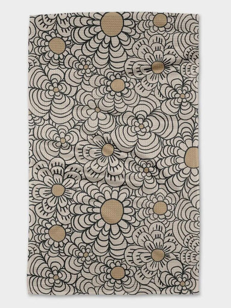Geometry Paulette Floral Swirl Tea Towel
