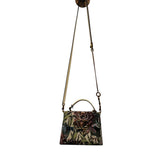 *Valentino Garavani VSling Small Leather & Floral Jacquard Logo Flip Lock Top Handle Crossbody Bag