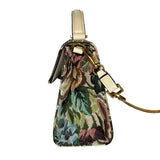 *Valentino Garavani VSling Small Leather & Floral Jacquard Logo Flip Lock Top Handle Crossbody Bag