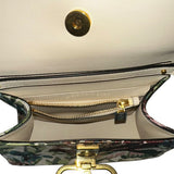 *Valentino Garavani VSling Small Leather & Floral Jacquard Logo Flip Lock Top Handle Crossbody Bag