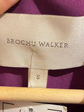 *Brochu Walker Havana Puff Sleeve Collared V-Neck Button-Up Tiered Mini Dress, Size S