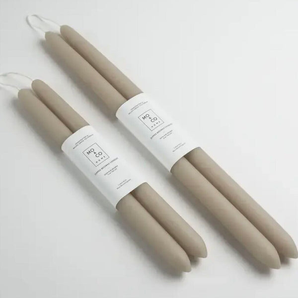Mo&Co Home 100% Beeswax Dipped 10" Taper Candles-Clay