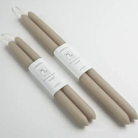 Mo&Co Home 100% Beeswax Dipped 10" Taper Candles-Clay