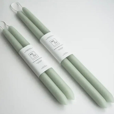 Mo&Co Home 100% Beeswax Dipped 10" Taper Candles-Eucalyptus
