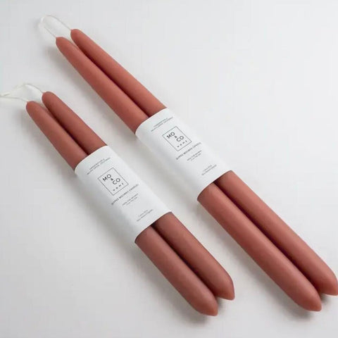 Mo&Co Home 100% Beeswax Dipped 10" Taper Candles-Terra Cotta