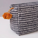 Graymarket Design Dot Navy Block Print Toiletry Bag